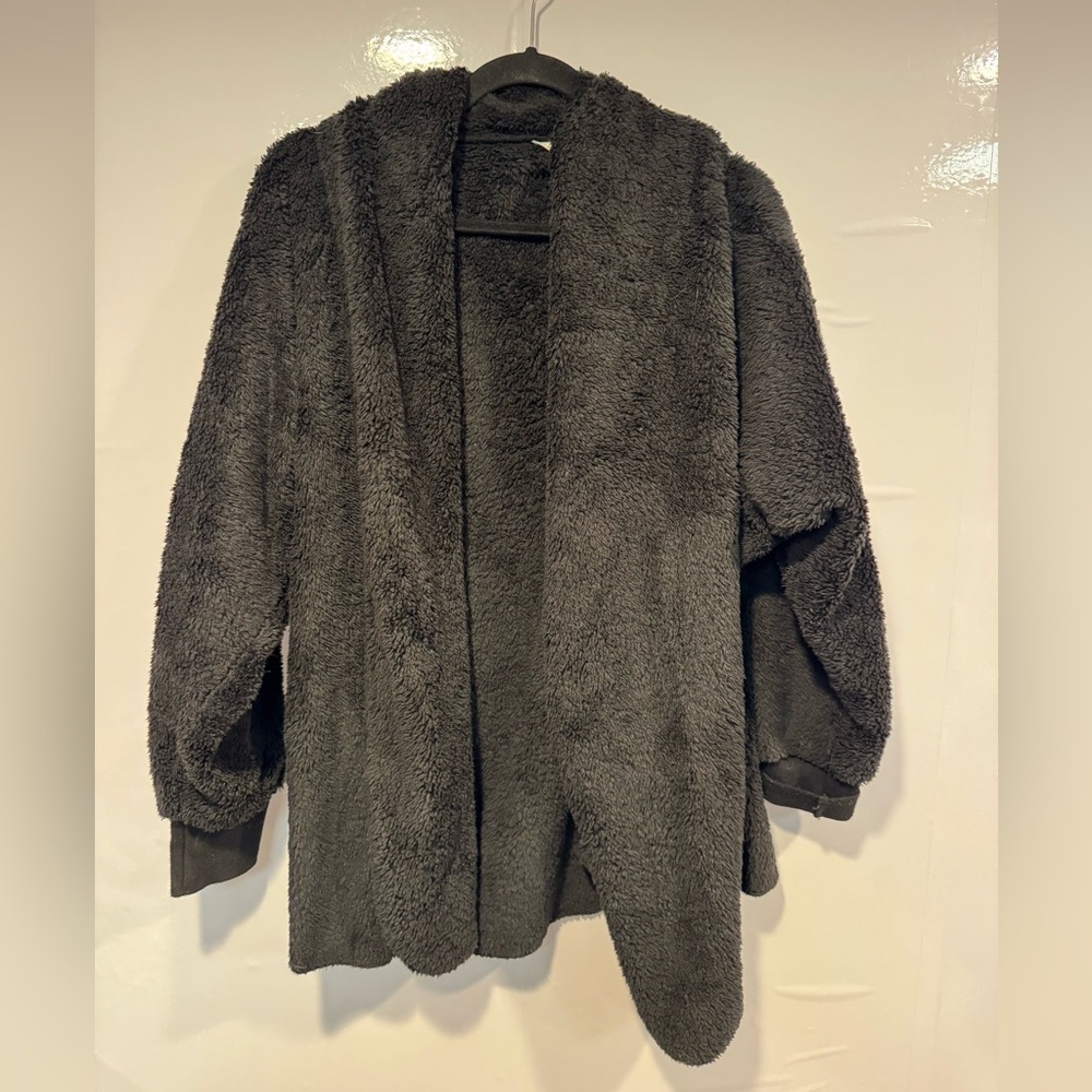 Cozy Black Faux Fur Christopher and Banks Jacket